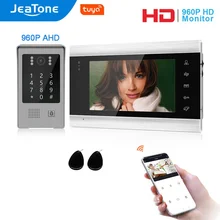 Jeatone – visiophone wi fi IP 960P, Tuya, interphone vidéo, clavier, carte RFID, application, déverrouillage, détection de mouvement, kits de contrôle d'accès
