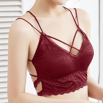 

2020 Women Sexy Lace Tube Top Straps Strapless Bra Chest Wrap Crosss Back Bandage Top Tank Underwear Lingeries Femme