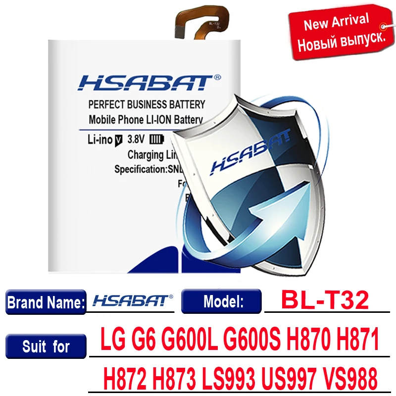 BL-T32 BL-T39 BL-T41 Батарея для LG G6 G600L G600S H870 H871 H872 H873 LS993 US997 G7 G7+ G7ThinQ лм G710 Q7+ LMQ610 G8 ThinQ - Цвет: for LG G6