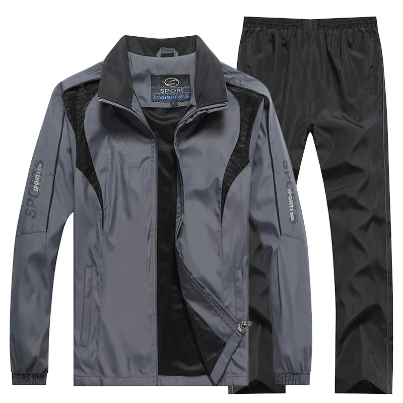 M-5XL, мужские спортивные костюмы, комплект для спортзала, мужская спортивная одежда, весна-осень, спортивный костюм из двух предметов, куртка+ штаны, комплекты, повседневный спортивный костюм для мужчин, новинка