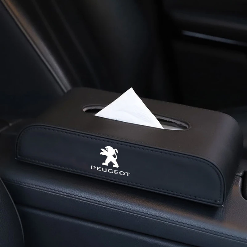 

1 Pcs Car Tissue Box Set Tissue Box Holder Interior Decoration Box for Peugeots 107 108 206 207 308 307 508 2008 3008 style car