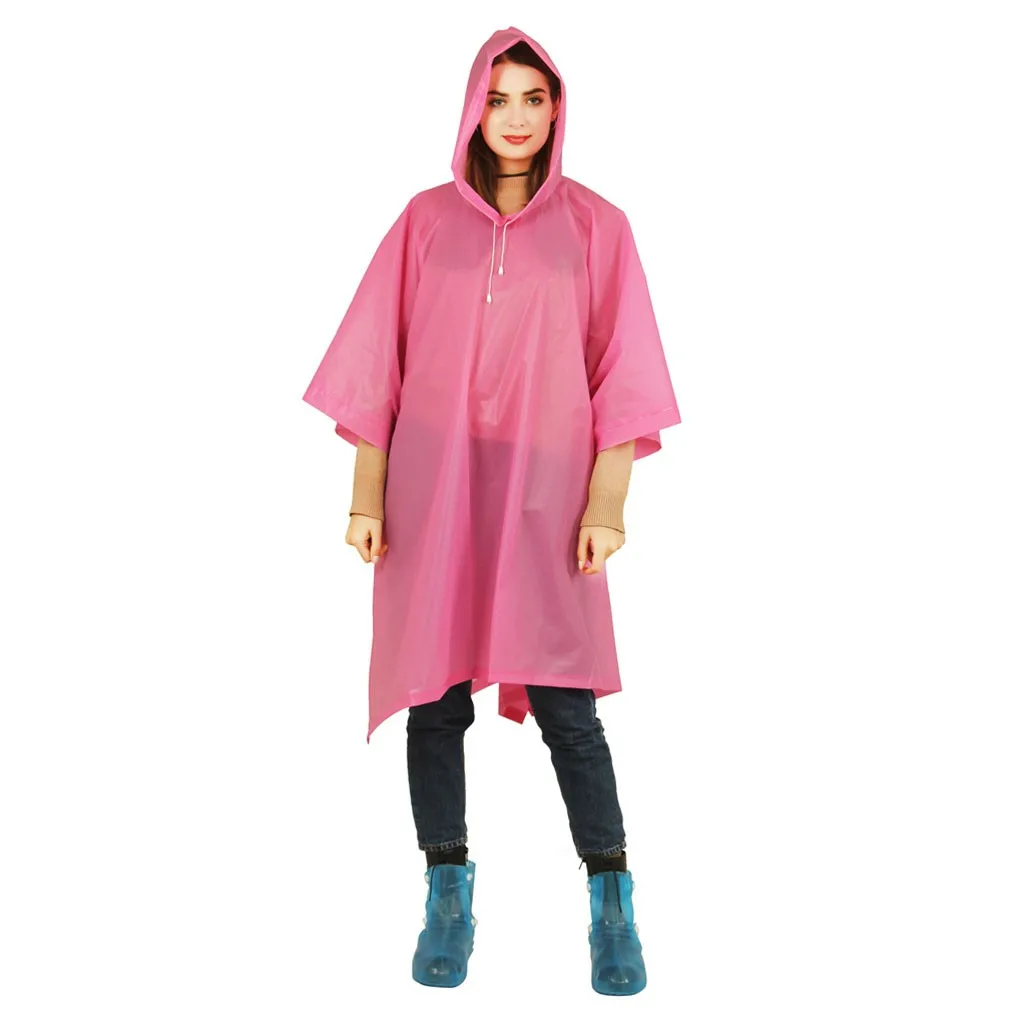 Rose Mode EVA Pluie Poncho Réutilisable Imperméable Extérieur Portable