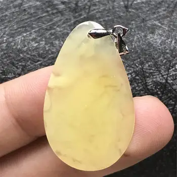 

Top Natural Yellow Amber Pendant Jewelry For Women Man Crystal Silver 33x20x4mm Beads Gemstone Fashion Necklace Pendant AAAAA