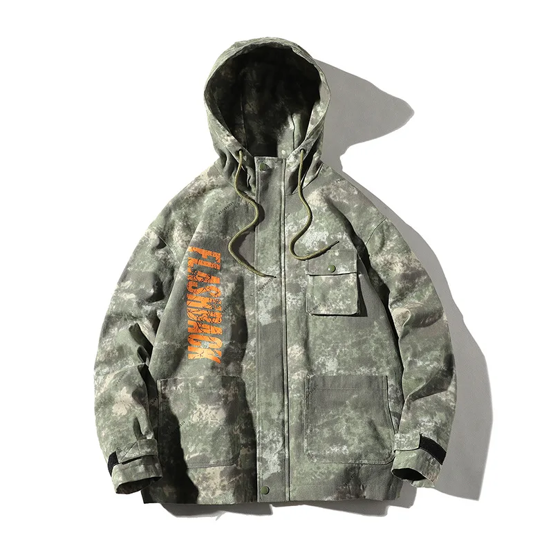 

2020 Autumn Clothing New Style Cool Tie-dye Camouflage Hooded Jacket Fashion Teenager Handsome Coat Hj5037