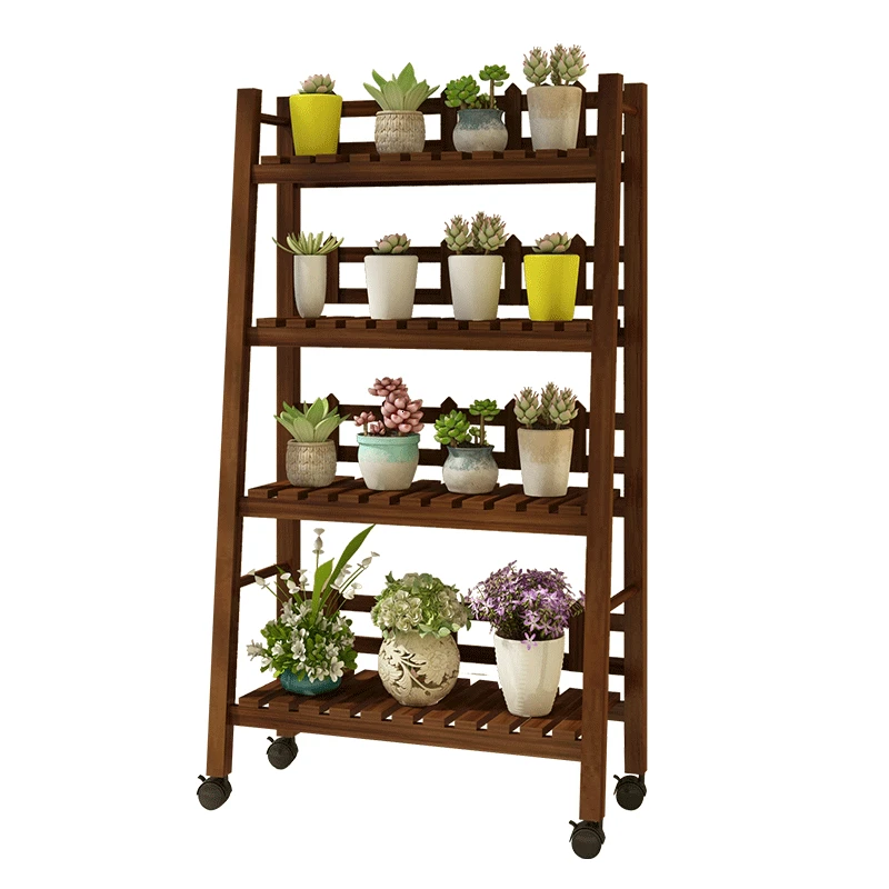 

Multi-storey Indoor Meaty Green Luo Flowerpot Botany Frame A Living Room Balcony Landing Type Solid Wood Shelf