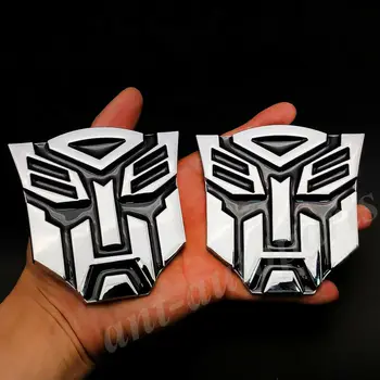 

2x Metal Chrome Transformers Autobot Deception Auto Decal Sticker Badges Emblem