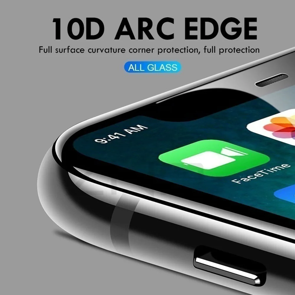 Ударопрочное защитное закаленное стекло 10D для iPhone Xs/Xs Max/XR/X/6S/7 Plus/8|Защита экрана| |