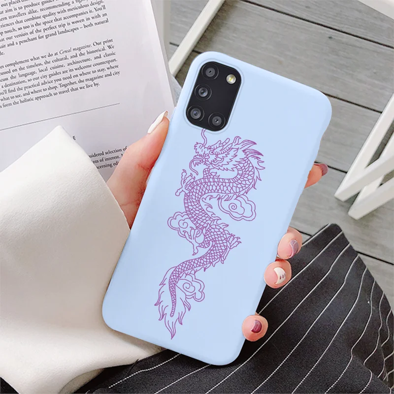 For Samsung Galaxy A31 Case 6.4" Soft Silicone TPU Fashion Cover For Samsung A 31 A 3 1 Protective Flower Dinosaur Fundas Bumper cute samsung phone case Cases For Samsung