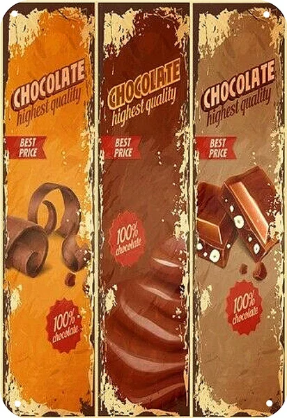 Винтажный шоколад по лучшей цене металлический жестяной знак 8x12 дюймов ретро