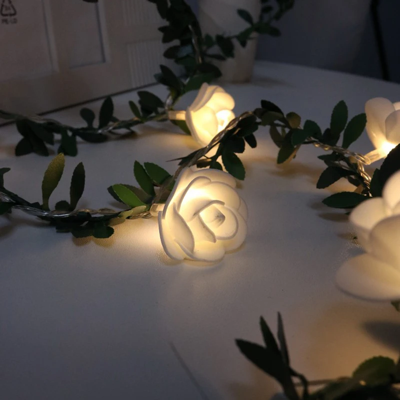 3 м 20led моделирование большими лепестками роз гирлянды светильник 3xAA Батарея питание праздник Струны для ко Дню Святого Валентина Рождественские украшения светильник s