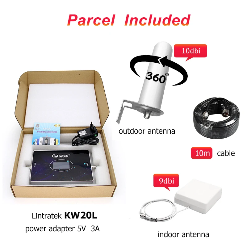 Phone signal booster 4 Quad Band Signal Amplifier B20 800 900 1800 2100 2600Mhz 850 Cellular Repeater GSM 2G 3G 4G LTE Signal Booster Set