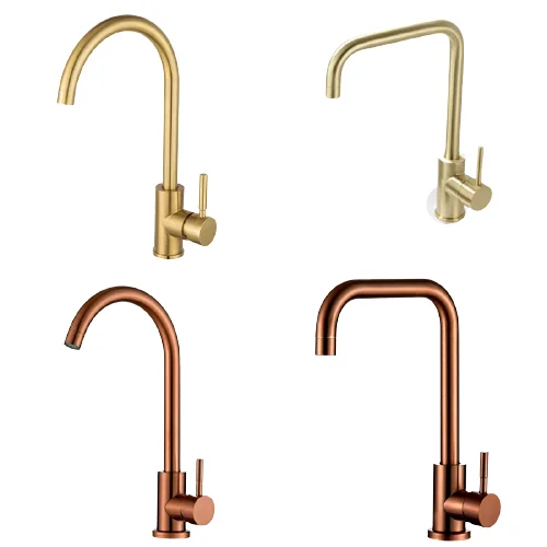 Kitchen Faucet Stainless Brushed Gold Brass Steel Wiredrawing Golden Hot and Cold Water Mixer Tap Accessories | Обустройство дома