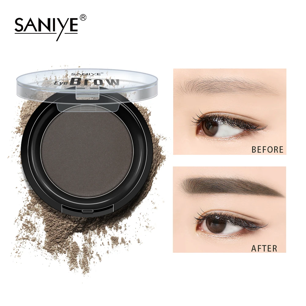 SANIYE Eyebrow Powder Waterproof Eyebrow Natural Delicated Brow Powder Palette Black Brown Color polvo de cejas E0131