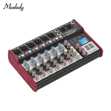 Muslady SL-8 Портативный 8-канальный смешивания консольный микшер поддерживает подключения BT USBMP3 плеер Запись DJ-трансляции караоке