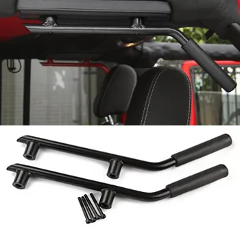 

New 2 Pcs With Screws Parts Car Door Roll Bar Accessories Vehicle Grab Aluminum Alloy Interior Rear Handle Assembly For Jeep Jk