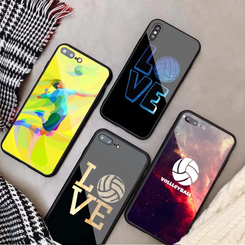 Милый люблю волейбол для samsung Galaxy NOTE 8 9 S8 S9 S10 плюс A6 A6P A8 A8P J6 J8 J8P закаленное Стекло чехол для телефона