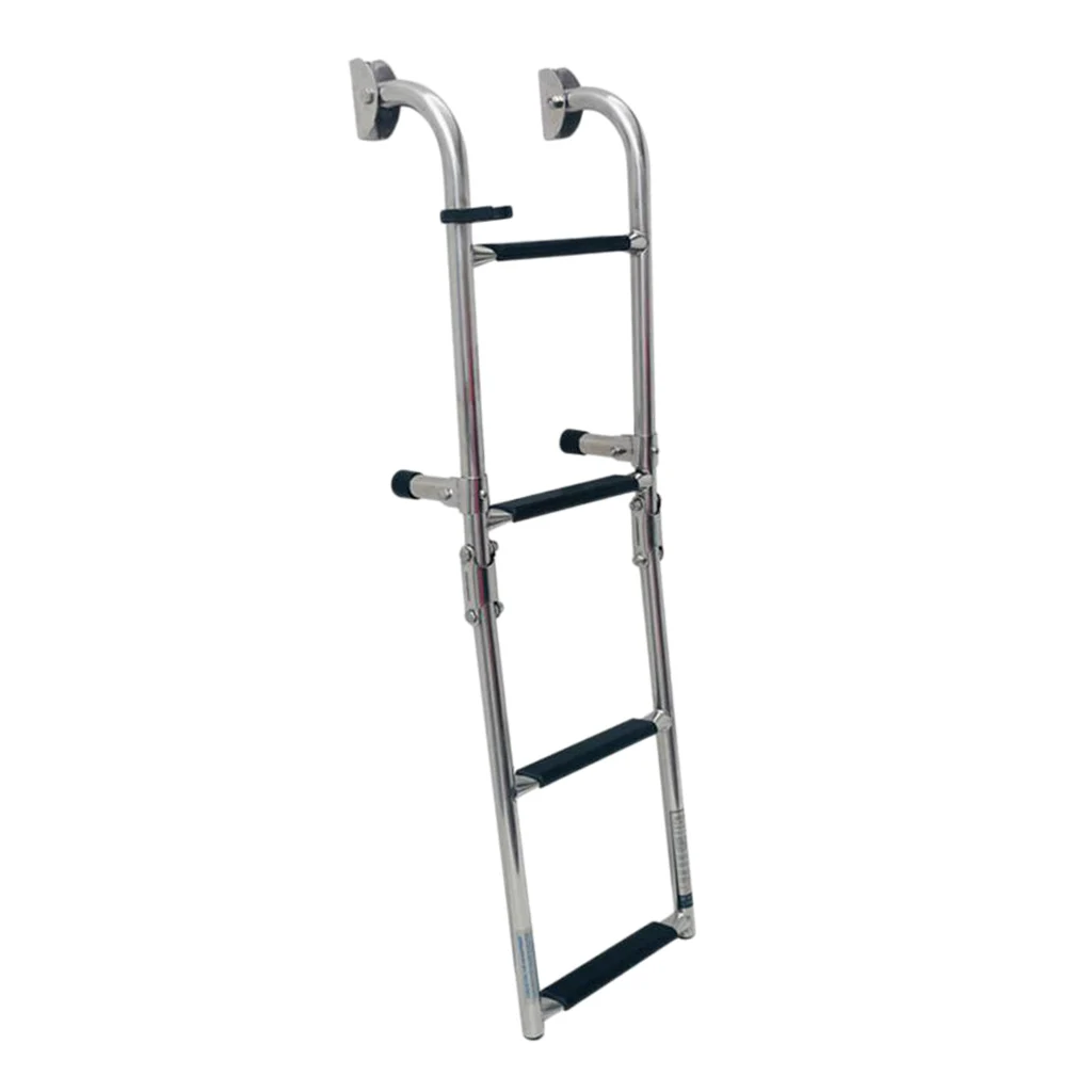 4 Step Stainless Steel Telescoping Boat Ladder - Dock Folding Ladder