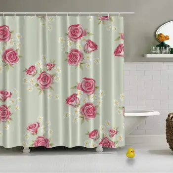 

Floral Seamless Vintage Pattern Shabby Chic Vector Creative Shower Curtain for Hotel Bath,72''L x 72''W