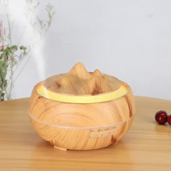 

Wood Grain Aromatherapy Humidifier Seven Color Light Peaks Essential Oil Humidifier Aroma Diffuser