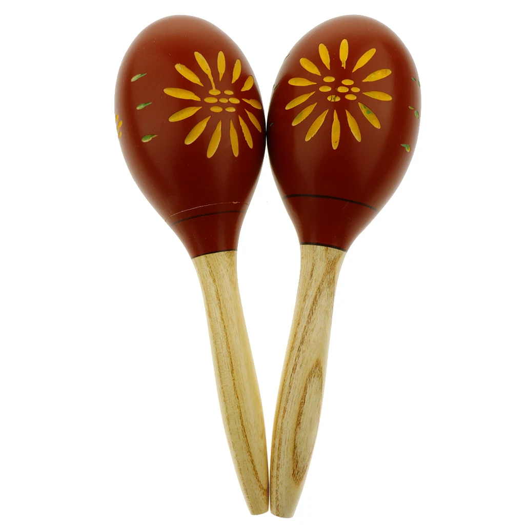 1 пара деревянные maracas Noisemaker перкуссионные игрушки для вечерние сувениры - Цвет: Красный