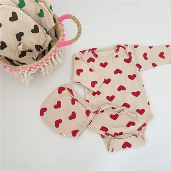 

2020 New Toddler Baby Clothes Long Sleeve Cotton Infant Baby Love Boydsuit Newborn Boys Girls Clothes Korean Style Baby Jumpsuit