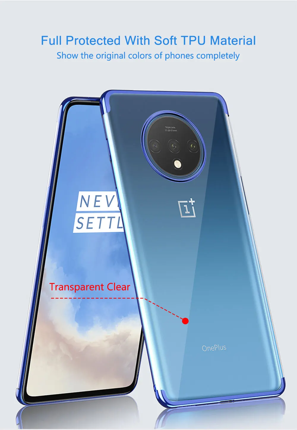 Мягкий прозрачный чехол для телефона oneplus 7 T, чехол для телефона с лазерным покрытием, Прозрачный Силиконовый противоударный чехол для oneplus 7T 7 Pro 6T 6