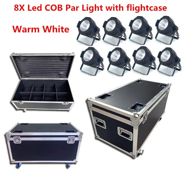 warm white 8X Led COB Par Light с flightcase 200 Вт светодиодный прожектор Par с мультичипом RGBWA UV 6в1 теплый белый светодиодный dj свет Мыть прожектор для дискотеки сценические эффекты - Цвет: warm white
