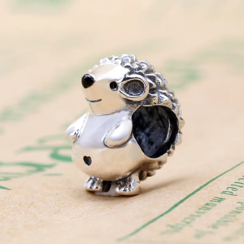 

Free Shipping Authentic 925 Sterling Silver Nino the Hedgehog Charms Fit Original Pandora Bracelets For Women DIY Jewelry Beads