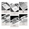 SUS 304 Stainless Steel Single Large Size Kitchen Sink Handmade Brushed 4mm Thickness 240mm Depth With Drain Plate Sinks 4