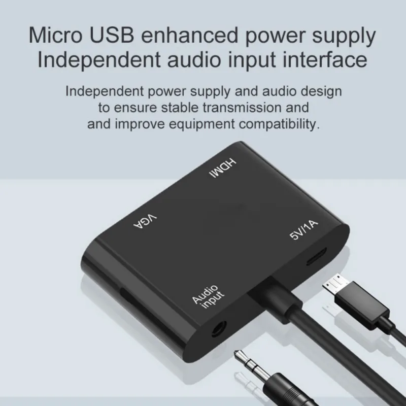 1080P HDMI к HDMI/VGA кабель конвертер адаптер с аудио 3 5 мм USB порт для ноутбука ПК