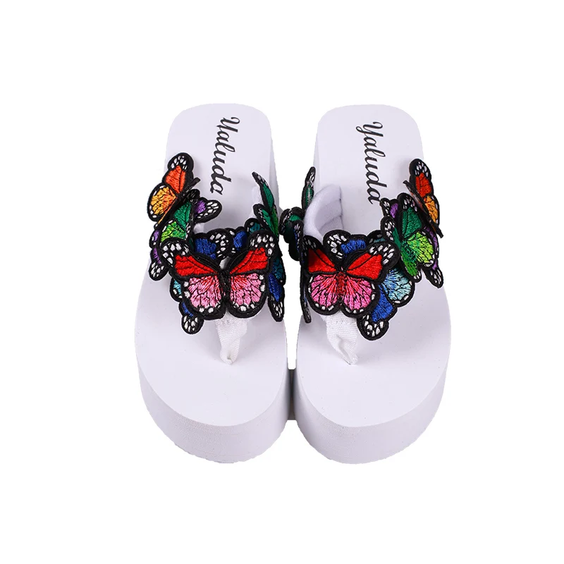 Sandalias mujer; коллекция года; шлепанцы; женские Вьетнамки; модные сандалии на танкетке; обувь на платформе; шлепанцы Zapatillas chinelo sandalia - Цвет: Белый