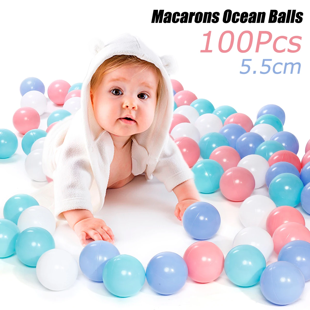 

100pcs 7cm Balls Pool Balls Soft Plastic Ocean Ball For Playpen Colorful Soft Stress Air Juggling balls Sensory Baby Toy