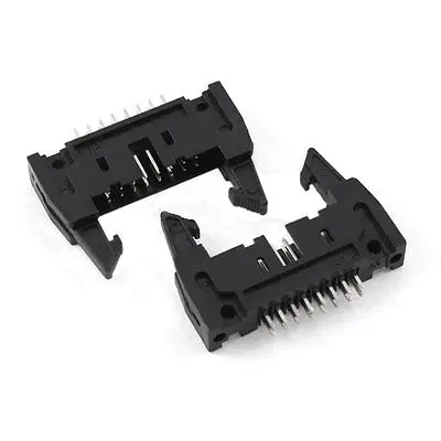 

Double Rows 2.54mm 16Pins Latching Straight IDC Pin Headers Connector 2Pcs