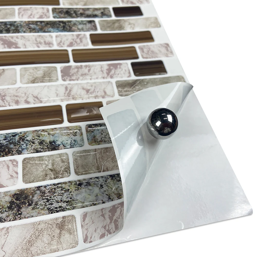 Imitation Marble Texture Self-Adhesive Waterproof Wall Tiles Cafe Decoration Wall Stickers Peel And Stick Kitchen Baffle