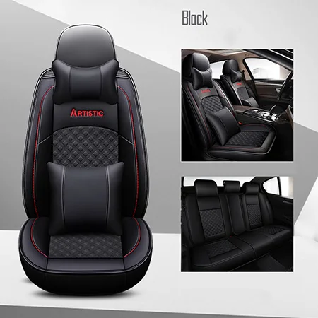Новые кожаные универсальные автомобильные Чехлы для Volkswagen vw ameo atlas bora caddy gol volante - Название цвета: Black Luxury