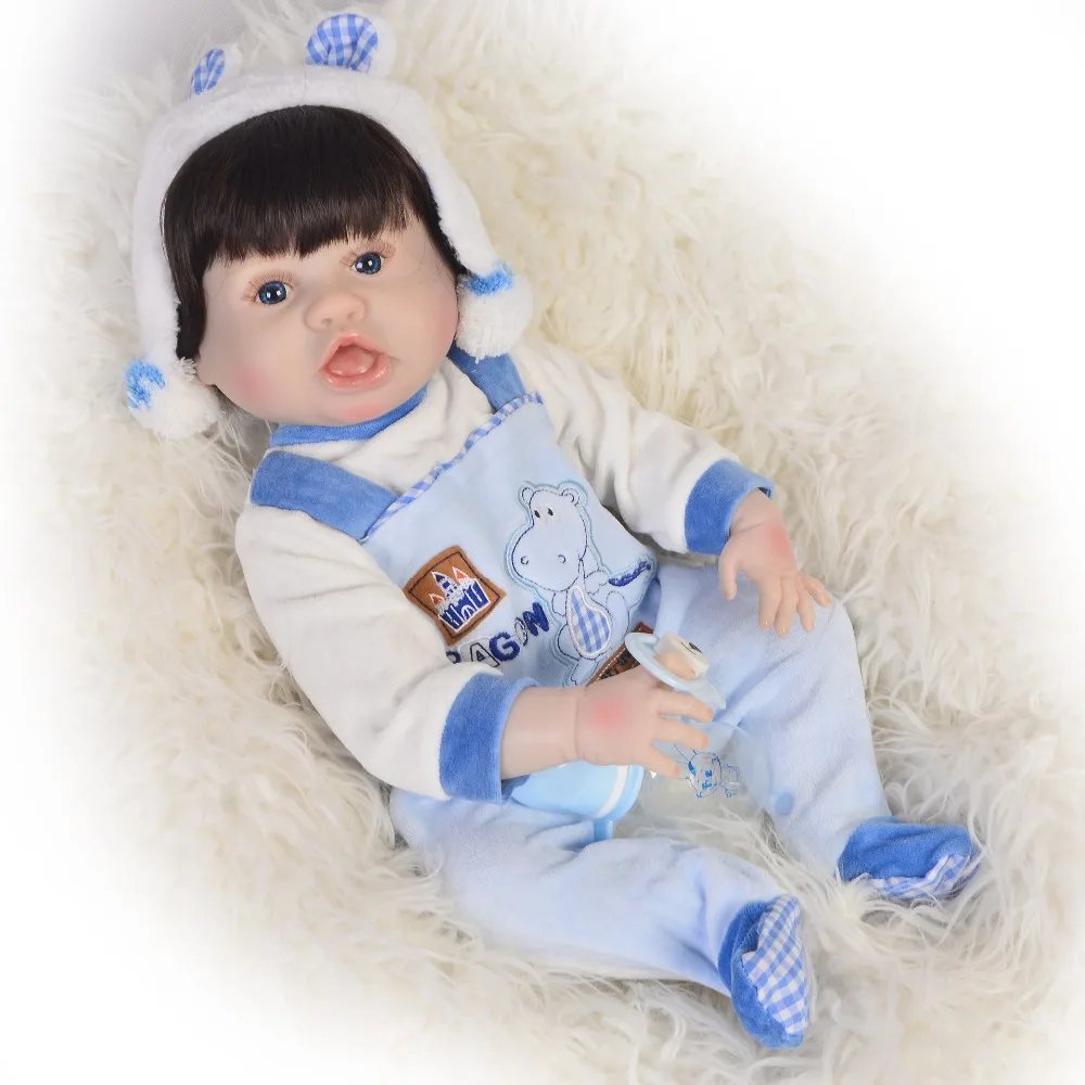 

Boutique boy 55cm bebe reborn Full Silicone Reborn Baby Doll girls bath Toys Realistic Newborn Babies Doll for children Gift