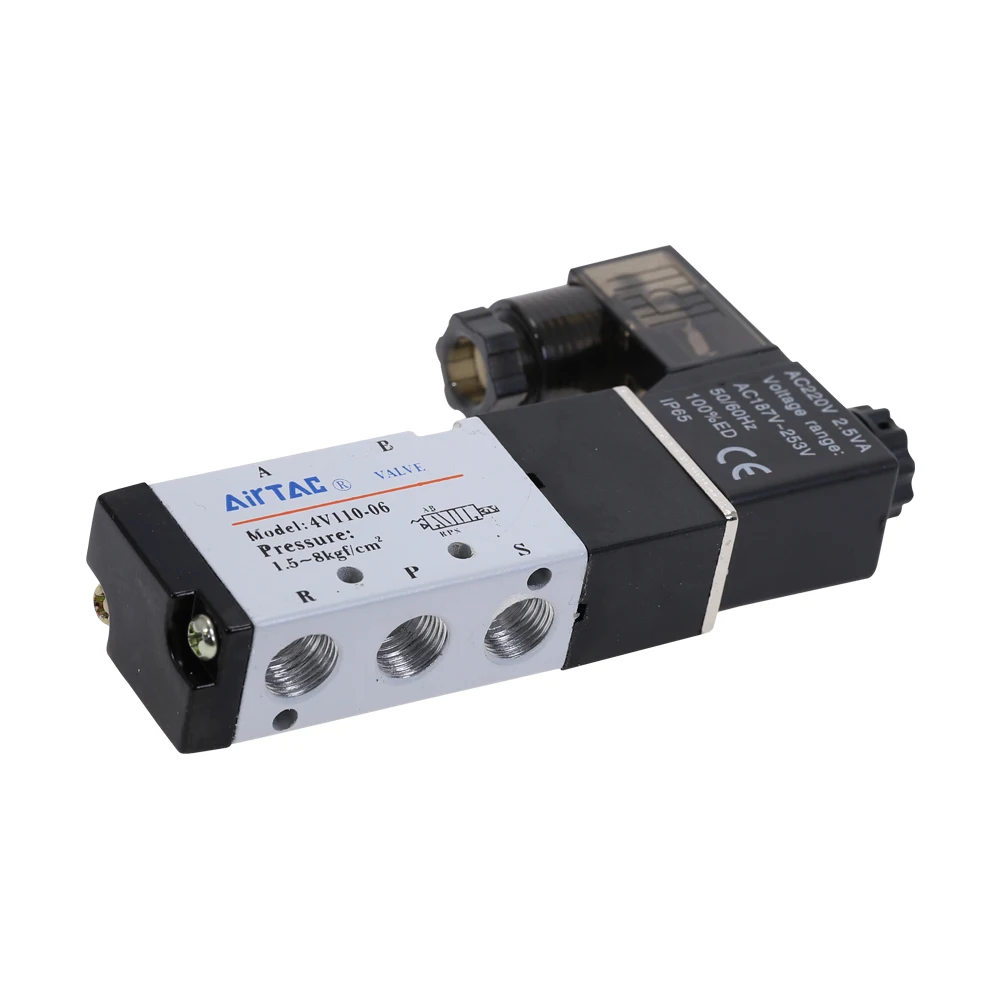 AIRTAC 4V110 06 5 способ 2 положения 1/8 &quotПневматический Соленоидный клапан DC 24V 12V AC 110V