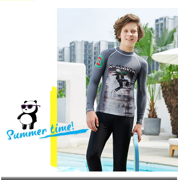Летний Рашгард с длинными рукавами для мальчиков, детский купальник UPF 50+ рубашки для защиты от солнца одежда для купания для мальчиков пляжная одежда в морском стиле
