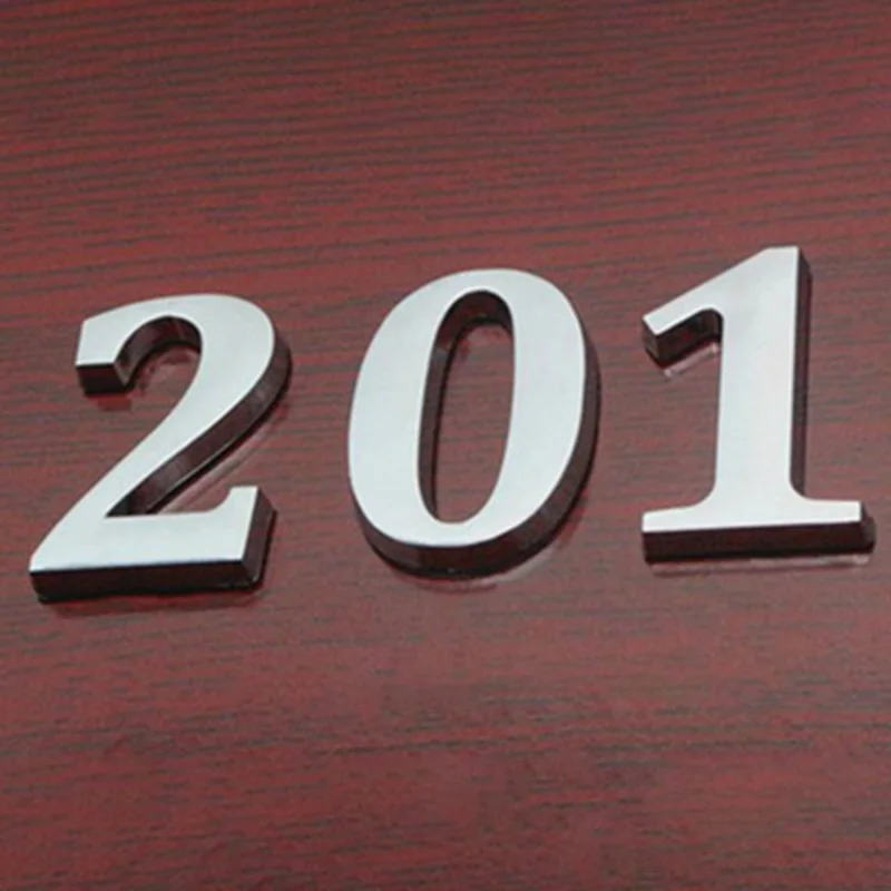 

Silver Number Modern Plaque Number House Hotel Door Address Digits Sticker Plate Sign 0-9