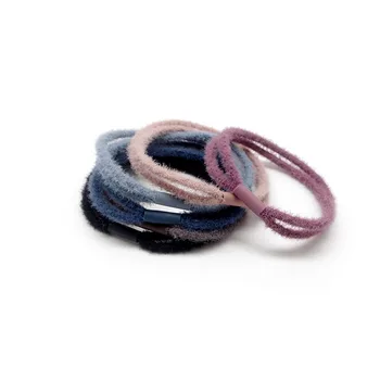 

Women Basic Elegant Elastic Woollen Hair Rubber Bands Ponytail Holder Hair Ropes Lady Simple Hair Accessories