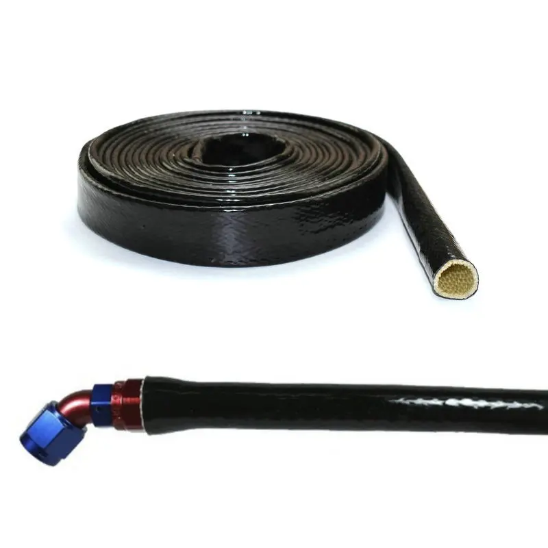 Black Fire Sleeve Glass fiber Braid Flame Shield Firesleeving Heat Shield  For Engine Hose Protection - AliExpress