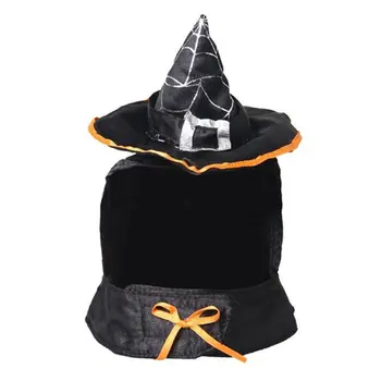 

weird and interesting Halloween cats Wizard hat and scarf Pet Supplies Ornaments Cosplay Wizard Transfomation Cap