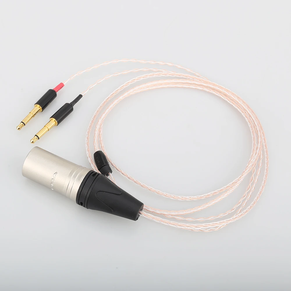Audiocrast 8cores Headphones Cable with 4pins XLR Male Plug For Audio Upgrade Cable For Meze 99 Classics Focal Elear Headphones