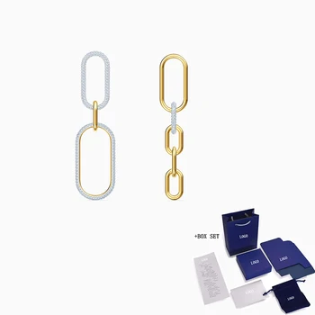 

2020 Fashion Jewelry SWA New Time And Space Earrings Charming Buckle Chain Decoration Golden Earrings Ladies Luxury Jewelry Gift