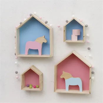 

cocina organizer Wooden House Shelf Display Units Unique Home Hanging Racks Urban Two-piece Suit makeup organizer organizador