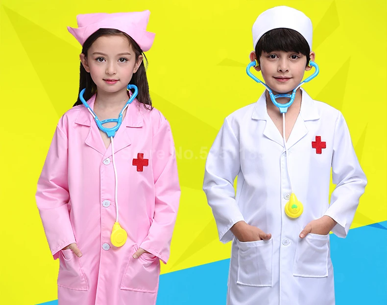 Детские костюмы для косплея доктора, одежда для вечеринки Хэллоуин, медицинская форма для медсестры, для мальчиков, лабораторное пальто, одежда для ролевых игр, комплект детской одежды
