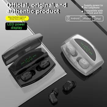 

Bluetooth Headphones 5.0 Wireless Earbuds Noise reduction Headsets IPX6 Waterproof Sport 1800mAh Charging Box With Microphone