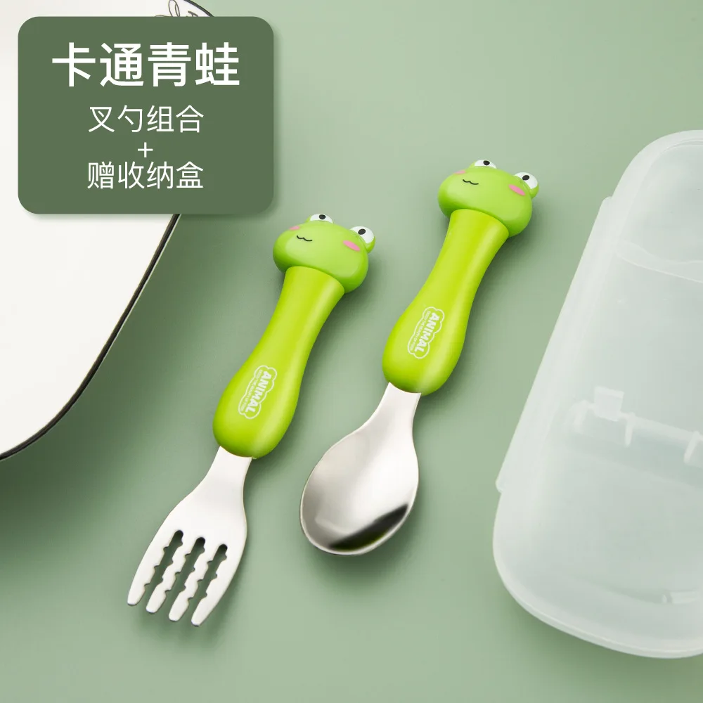 10Pcs Kids Fork Spoon Set Stainless Steel Kids Tableware Set Kitchen  Utensils Cute Cartoon Bear Kids Dinnerware Dishwasher Safe - AliExpress