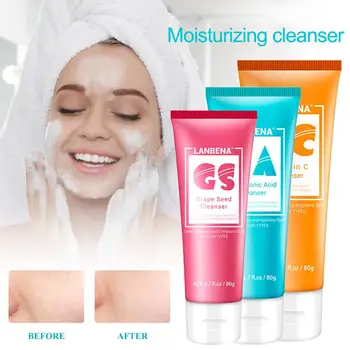

LANBENA VC Hyaluronic Acid Grape Seed Facial Cleanser Face Wash Foam Scrub Moisturizing Deep Cleansing Shrink Pore Skin Care