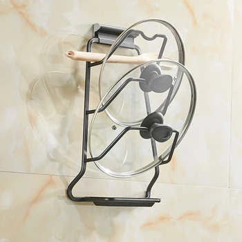 

Modern Storage Holder Easy Clean Multifunction Home Organizer Kitchen Restaurant Durable Pot Lid Rack Cutting Board Wall Mounted